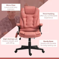 Vinsetto 6 Point Vibrating Massage Office Chair with Heat, Microfiber Massage Desk Chair with Reclining Backrest, Orange-red(m-9)