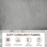 HOMCOM Three Seater Sofa, Fabric 3 Seater Couch with Spring Cushion and Cup Holders for Living Room, Bedroom, Light Grey(m-5)
