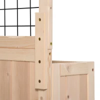 Outsunny 3-Tiers Raised Garden Bed with Trellis, 53" H Vertical Planter Box with Wheels & Back Storage Area, for Flowers, Vegetables, Herbs, Natural(m-8)