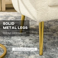 HOMCOM Barrel Accent Chair with Detachable Headrest, Modern Armchair for Living Room, Home Office, Cream White(m-6)