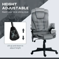 Vinsetto 6 Point Executive Office Chair with Heat, Velvet High Back Vibrating Massage Office Chair, Dark Gray(m-5)