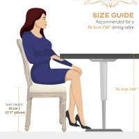 HOMCOM Dining Chairs Set of 2, French Vintage Style Kitchen Chairs with PU Leather Upholstery and Wooden Legs for Dining Room(m-7)