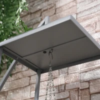 Outsunny 5 Tier Metal Plant Stand, Flower Pot Display Shelf with Hangers, Tall Plant Stand Indoor, Half Moon Shape, for Living Room Patio Garden Balcony Decor, Gray(m-9)