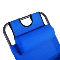 Outsunny Folding Lounge Chair Portable Chaise Sun Lounger Recliner Outdoor Blue(m-9)