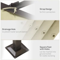 Outsunny 11.5' x 11.5' Outdoor Retractable Pergola Canopy, Metal Patio Shade Shelter for Backyard, Porch Party, Garden, Grill Gazebo, Beige(m-6)