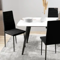 HOMCOM Modern Dining Chairs, Set of 4, High Back Upholstery and Metal Legs for the Living Room, Kitchen, Home Office, Black(m-9)
