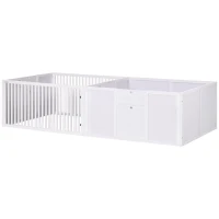 PawHut Whelping Box for Dogs Built for Mother's Comfort, Dog Whelping Pen with Removable Doors, Puppy Playpen for Indoors, Newborn Puppy Supplies & Essentials, 81" x 39" x 20", White(m-11)