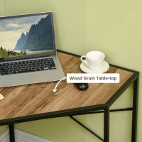 HOMCOM Corner Desk for Small Spaces, Small Computer Desk with Metal Frame, Space Saving Home Office Desk Workstation, Black(m-5)