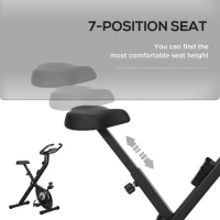 Soozier Foldable Exercise Bike Indoor Stationary Bike w/ 8-Level Magnetic Resistance LCD Screen Phone Holder for Home Gym Black(m-5)