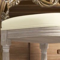 HOMCOM Dining Chairs Set of 2, French Vintage Style Kitchen Chairs with PU Leather Upholstery and Wooden Legs for Dining Room(m-10)