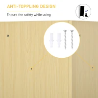 HOMCOM Kids Corner Cabinet, Cubby Toy Storage Organizer, Bookshelf Unit with Three Baskets for Playroom, Bedroom, Living Room, Natural(m-6)