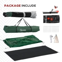 Outsunny Two Room Pop Up Shower Tent with Shower Bag, Floor and Carry Bag, Green(m-8)