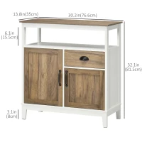 HOMCOM Storage Cabinet, Freestanding Sideboards and Buffets with Doors, Drawer for Dining Room, Living Room, Bedroom(m-3)