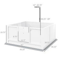PawHut Whelping Box for Puppies with Pee Pad, Pig Rail, Adjustable Door for Small, Medium & Large Breed Dogs Birth, 41" x 39"(m-3)