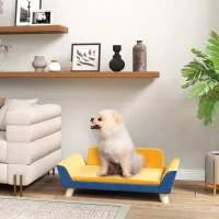 PawHut Dog Sofa Bed for Small Dogs with Soft Cushion, Washable Cover & Non-Slip Foot Pads, Orange(m-10)
