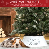 HOMCOM Christmas Tree Collar, Steel Tree Ring Skirt, Home Xmas Decoration for Christmas Tree, 26" x 26" x 9", White(m-4)