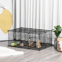 PawHut Pet Playpen Small Animal Cage 22 Panels Portable Metal Wire Yard Fence with Door for Rabbit Chinchilla Hedgehog Guinea Pig(m-2)