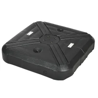 Outsunny Fillable Patio Cantilever Umbrella Base with Wheels, Heavy-duty Offset Umbrella Weights with Easy-Fill Spouts, Steel Cross Base, 430lbs Sand or 375lbs Water Filled, Black(m-11)