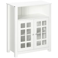 HOMCOM Kitchen Cabinet, Storage Cabinet, Sideboard Buffet Cabinet with Glass Doors for Kitchen, Living Room(m-1)