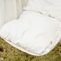 Outsunny Hammock Chair Swing Hanging Macrame Chair Cotton w/ Two Soft Seat Cushions, for Bedroom Indoor Outdoor Ideal Gift for Kids Lover Birthday Present White(m-10)