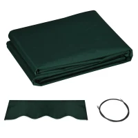 Outsunny Retractable Awning Fabric Replacement for 13' x 8' 840-151, Green(m-1)