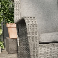 Outsunny 2 Piece Outdoor Wicker Rocking Chairs, Rattan Rockers with Cushions, Steel Frame for Patio, Garden, Backyard, Gray(m-9)