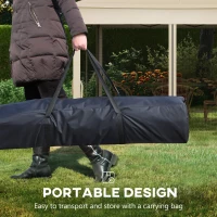 Outsunny Outdoor Patio Pop Up Canopy Gazebo Shelter with Zipper Netting, Carry Bag, 11' x 11', Beige(m-6)