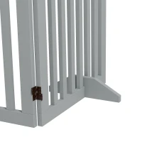 PawHut 80" Extra Wide Freestanding Pet Gate with Support Feet, Light Grey(m-10)