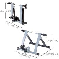 Soozier Foldable Indoor Bike Trainer, Stationary Bicycle Stand for Indoor Cycling Riding Exercise, 26-28" & 700C Wheels, Silver(m-3)