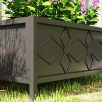 Outsunny Galvanized Raised Garden Bed with Drainage Holes, Metal Raised Flower Bed, Outdoor Galvanized Planter Box for Herbs(m-10)