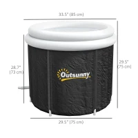 Outsunny Cold Plunge Tub, Portable Ice Bath Cold Water Therapy Tub with Thermo Lid, for Athletes Recovery, Black(m-3)