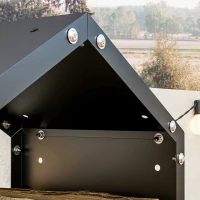 Outsunny Hexagon Firewood Log Rack Heavy-Duty Steel Log Holder for Outdoor Indoor Use, 25.6" x 14.6" x 22.4", Black(m-9)