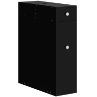 HOMCOM Space Saving Toilet Paper Cabinet, Narrow Bathroom Cabinet with Drawers and Hidden Storage, Black(m-11)