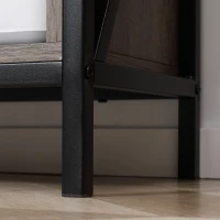 HOMCOM Sideboard Buffet Cabinet, Coffee Bar Cabinet with Sliding Barn Door and Adjustable Shelf for Kitchen, Living Room, Gray(m-8)