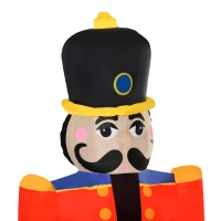 HOMCOM 6 Ft Tall Nutcracker Toy Soldier Outdoor Lighted Airblown Inflatable Christmas Lawn Decoration(m-10)