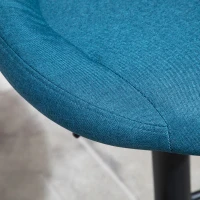 HOMCOM Bar Stools Set of 2, Swivel Bar Height Barstools Chairs with Adjustable Height, Round Heavy Metal Base, and Footrest, Blue(m-9)