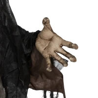 HOMCOM 6' Life Size Decoration Animatronic Green Big-mouth Monster Outdoor Halloween, Sound and Motion Activated(m-10)