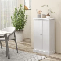 HOMCOM Freestanding Kitchen Pantry Storage Cabinet Kitchen Cabinet with 5-Tier Shelf 12 Spice Racks Adjustable Shelves White(m-8)