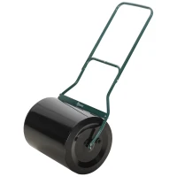Outsunny 20-Inch Push/Tow Behind Lawn Roller Filled with 16 Gal Water or Sand, Perfect for Flattening Sod in the Garden(m-1)