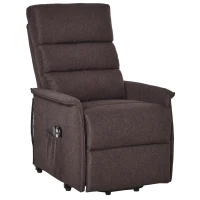HOMCOM Power Lift Chair with Vibration Massage, Fabric Upholstered Recliner Chair for Elderly with Remote Control, Side Pockets, Brown(m-11)