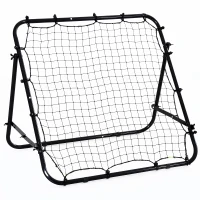 Soozier Rebounder Net Soccer Kickback Target Goal Kids Adults Football Training Aid Multi-Sports Practice Adjustable Black(m-11)