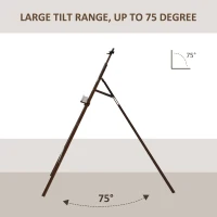 HOMCOM A-Frame Easel of Maximum Height 53", Holds Canvases Up to 43", Painting Studio Art Easel that Tilts up to 75° Degrees for Adults, Beginners, Students, Brown(m-5)