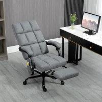 Vinsetto Massage Office Chair with 4 Vibration Points, Reclining Computer Chair with USB Port and Footrest - Dark Gray(m-9)