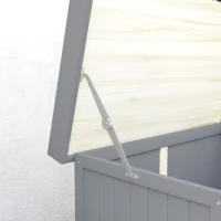 Outsunny Outdoor Storage Cabinet, Garden Tool Shed with Metal Tabletop and Shelf, Wooden Potting Bench with 2 Doors, Gray(m-8)