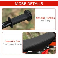 Qaba 12" Kids Balance Bike, No Pedal Training Bicycle, Motorbike Look, Steel Frame, with Air Filled Tires, Handlebar, PU Seat, for 3-6 Years Old, Red(m-6)