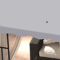 Outsunny 10' x 10' Gazebo Replacement Canopy Cover, 2 Tier Gazebo Roof Replacement TOP ONLY, Light Grey(m-7)