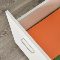 Vinsetto 2 Drawer File Cabinet with Lock and Keys, Mobile Vertical Filing Cabinet with Wheels and Drawers, Home Office Cabinet, White(m-9)