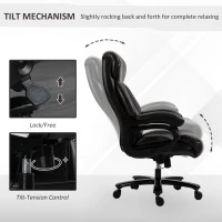 Vinsetto Big and Tall Executive Office Chair 396lbs with Wide Seat, Home High Back PU Leather Chair with Adjustable Height, Swivel Wheels, Brown(m-5)