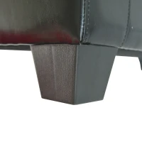 HOMCOM 51" Ottoman with Storage, Storage Ottoman Bench with Safty Hinge, Faux Leather Upholstered Entryway Bench with Seating for Living Room, Bedroom, Holds up to 330 lb, Black(m-9)