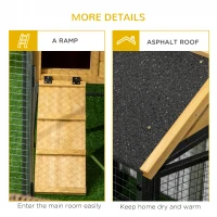 PawHut 47" Wooden Rabbit Hutch Outdoor with Run, Metal Frame, 2-Story Bunny Rabbit Cage with Removable Tray, Ramp, Bunny Hutch with Space-Saving Design for Rabbits, Chickens, Ducks(m-7)